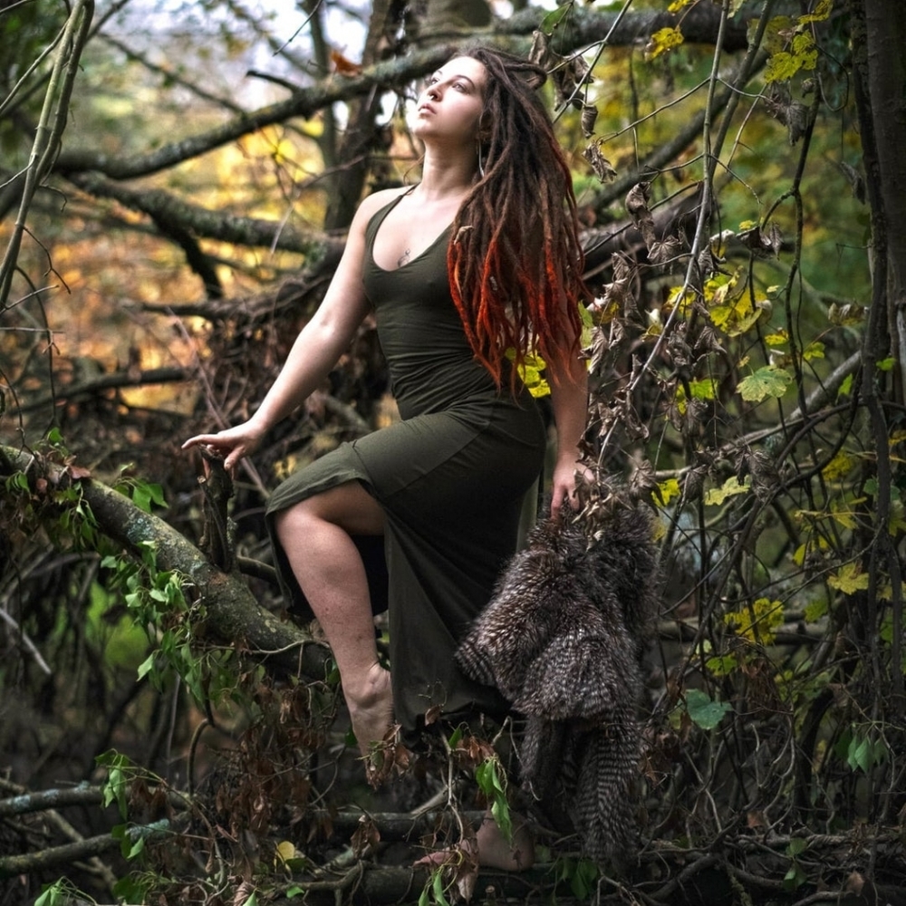 Boho lace up back maxi/midi dress